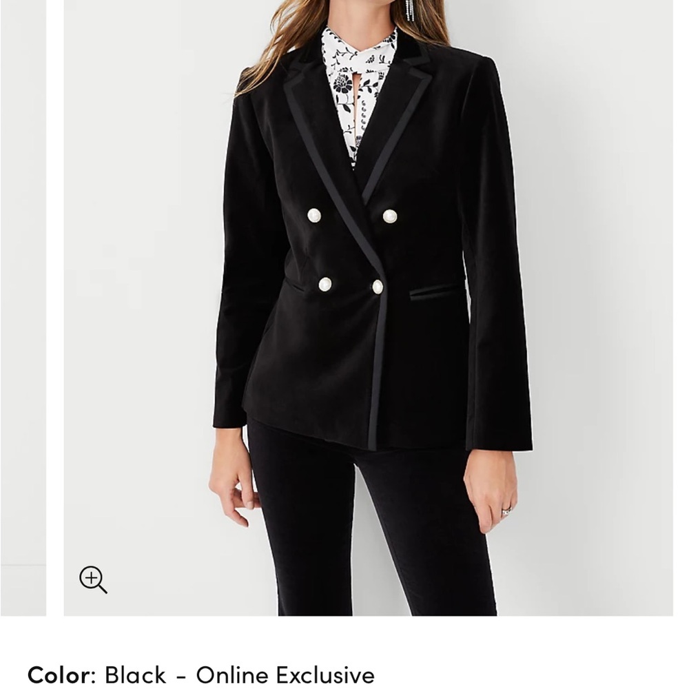 Tailored Double Breasted Blazer in Velvet…Brqnd new never worn!!